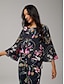 economico bluse-Layered Floral Crinkled Bell Sleeve Top