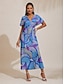 cheap Maxi Dresses-Abstract Satin Maxi Dress Block Print