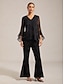 cheap Blouses-Chiffon Flocked Sheer Party Blouse
