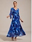 cheap Maxi Dresses-Abstract V Neck Knot Maxi Dress