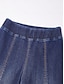 baratos calças e shorts-Slimming Stretch Denim Wide Leg Pants