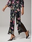 abordables Pantalon-Stretch Chiffon Floral Pants