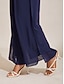economico Pantaloni-Layered Slit Stretch Wide Leg Pants