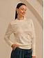 cheap Knitwear-Wool Knit Floral Organza Sweater