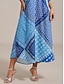 cheap Maxi Dresses-Geometric Floral Patchwork Stand Collar Maxi Dress