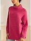preiswerte Pullover-Ribbed Wool Blend Turtleneck Pullover Sweater