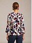 cheap Blouses-Brush Print Stretch Blouse