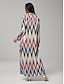 preiswerte Maxi-Kleider-Women's Blue Geometric Dress