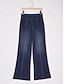 baratos calças e shorts-Slimming Stretch Denim Wide Leg Pants