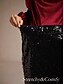 abordables afueras-Vintage Sequin Glitter Lined Party Midi Skirt