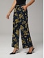 abordables jeans-Denim Floral Print Straight Leg Pants