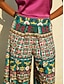 economico Pantaloni-Geometric Satin Wide Leg Pants Casual
