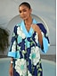 abordables Robes Maxi-Color Block Floral Dolman Maxi Dress