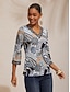 cheap Blouses-Paisley High Stretch Knit Top