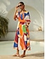 abordables Robes Maxi-Geometric Satin Maxi Dress