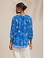 abordables blouses-Ocean Elements Print Loose Chiffon Top