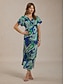 cheap Maxi Dresses-Paisley Satin Maxi Dress