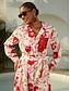 abordables Vestidos Maxi-Abstract Floral Print Shirt Dress Casual