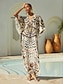 abordables Robes Maxi-Leopard Motif Dolman Sleeve Chiffon Maxi Dress