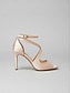 billige pumps og hæler-Satin Peep Toe Wedding Heels