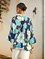 abordables blouses-Floral Chiffon High Low Short Shirt