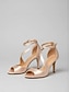 billige pumps og hæler-Satin Peep Toe Wedding Heels