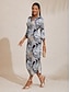 abordables Vestidos Maxi-Paisley Stretch Knit Maxi Dress