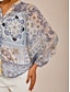 economico bluse-Paisley Pattern Chiffon Straight Top