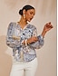 economico bluse-Paisley Pattern Chiffon Straight Top