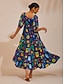 cheap Maxi Dresses-Summer Escape Geometric A-Line Satin Maxi Dress