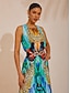 abordables Robes Maxi-Satin Jungle Print Elegant Maxi Dress