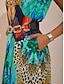 abordables Robes Maxi-Satin Jungle Print Elegant Maxi Dress