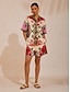 preiswerte Hose-Floral Elastic Waist Linen Shorts