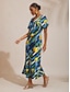 abordables Vestidos Maxi-Stripe Lemon Pattern Waist Cinching Satin Maxi Dress