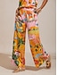 economico Pantaloni-Floral Straight Wide Leg Pants