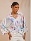 cheap Blouses-Ethereal Jellyfish Drift Silky Satin Shirt