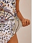 economico pezzo unico-Leopard Chain Print Stretch One Piece Swimsuit