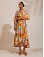abordables Robes Maxi-Beach Crisscross Satin Maxi Dress