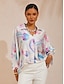 cheap Blouses-Ethereal Jellyfish Drift Silky Satin Shirt