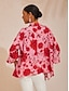 abordables blouses-Floral Asymmetrical Dolman Chiffon Shirt