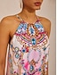 economico Vestiti maxi-Jungle Print Loose Satin Maxi Dress