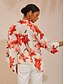 cheap Blouses-Spring Blooms Flowy Chiffon Asymmetrical Dolman Sleeve Blouse