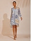 economico Abiti midi-Retro Chiffon Paisley Pattern Shirt Dress