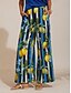 preiswerte Hose-Satin Stripe Lemon Pattern Straight Pants