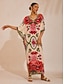 economico Vestiti maxi-Floral Batwing Chiffon Maxi Dress