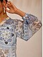 economico bluse-Paisley Pattern Chiffon Straight Top