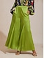 abordables Pantalon-Satin Elastic Waist Wide Leg Pants