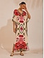 economico Vestiti maxi-Floral Batwing Chiffon Maxi Dress