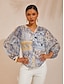 economico bluse-Paisley Pattern Chiffon Straight Top