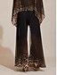 abordables Pantalon-Gradient Leopard Chiffon Wide Leg Pants